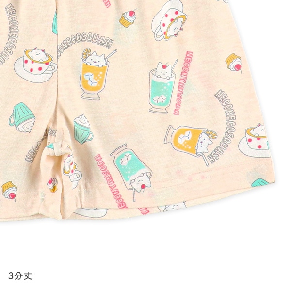 半袖パジャマ（カフェねこ総柄）