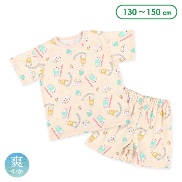 半袖パジャマ（カフェねこ総柄）