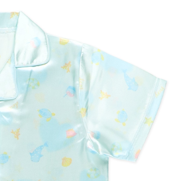 前開き半袖パジャマ（サテン・海の生き物）