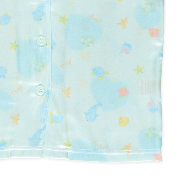 前開き半袖パジャマ（サテン・海の生き物）