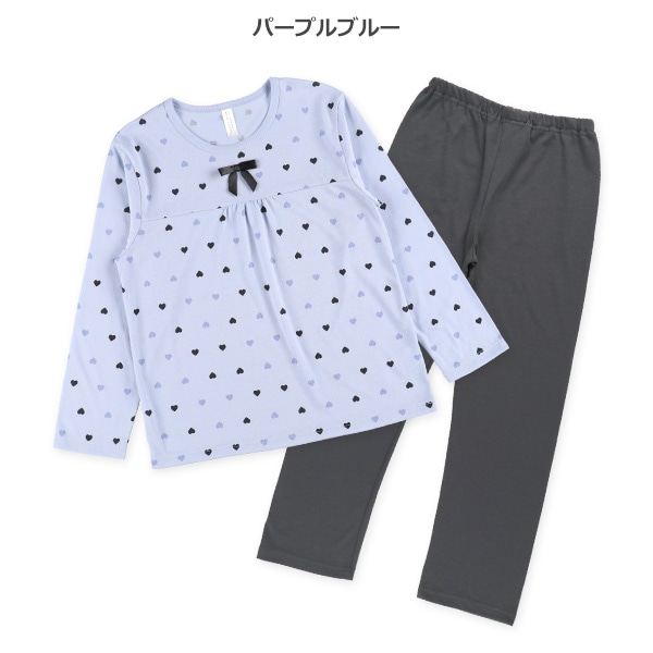 長袖パジャマ（切り替え・ハート）