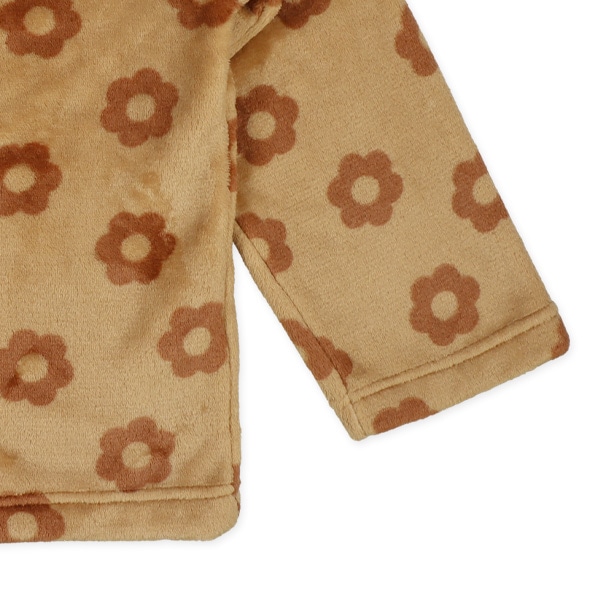 マイクロフリース前開き長袖パジャマ（花総柄）