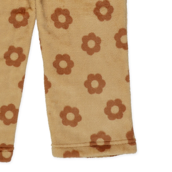 マイクロフリース前開き長袖パジャマ（花総柄）