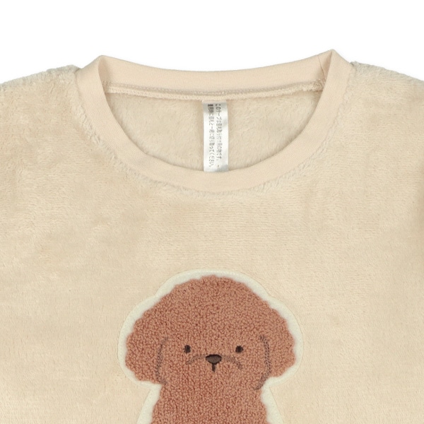マイクロフリース長袖パジャマ（プードル刺繍）
