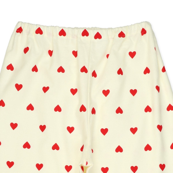 前開き長袖パジャマ（ハート総柄）