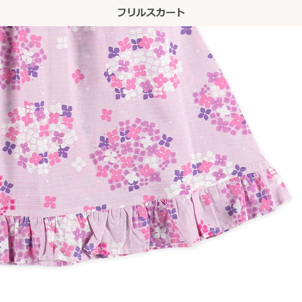 帯付き甚平ドレス（紫陽花）