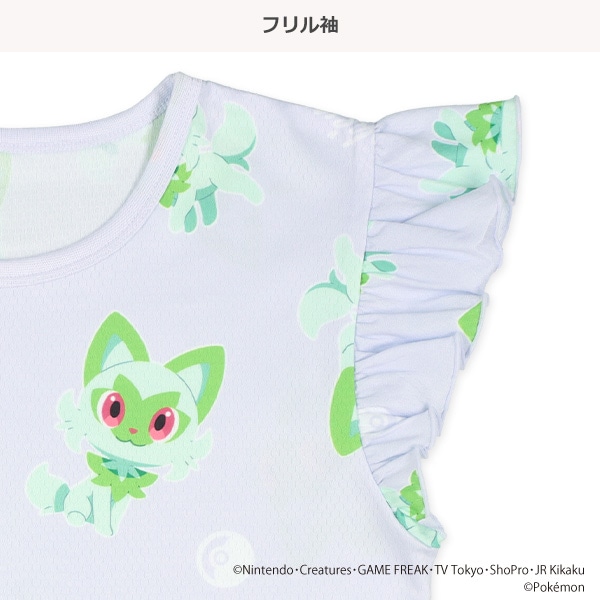 ハニカムメッシュ半袖パジャマ（ニャオハ総柄）