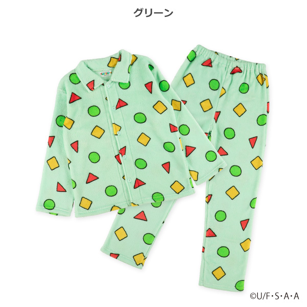 マイクロフリース前開き長袖パジャマ（クレヨンしんちゃん）