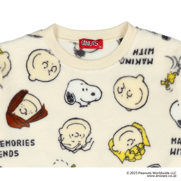 マイクロフリース長袖パジャマ（スヌーピー総柄）