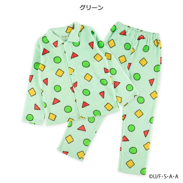 マイクロフリース前開き長袖パジャマ（クレヨンしんちゃん）