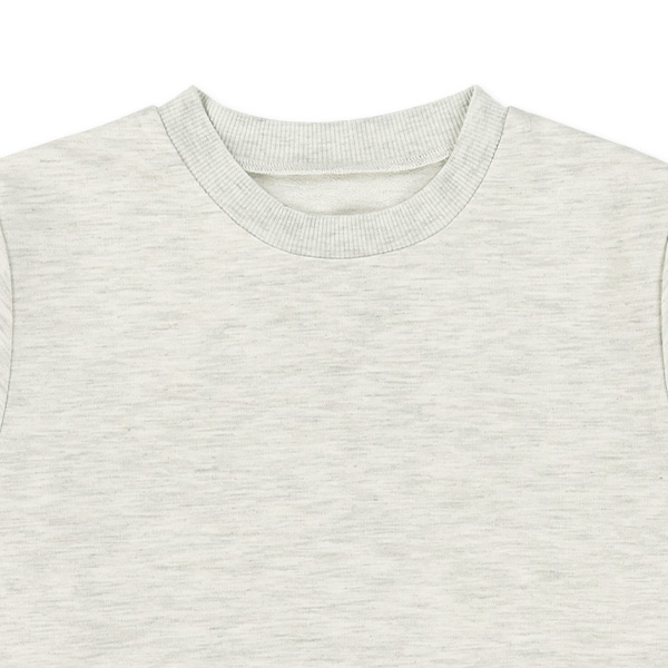 ミニ裏毛長袖ルームウェア（杢グレー無地）