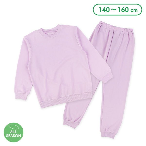 ミニ裏毛長袖ルームウェア（パープル無地）