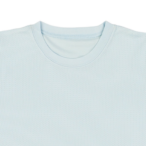 接触冷感ハニカムメッシュ半袖ルームウェア（ブルー無地）