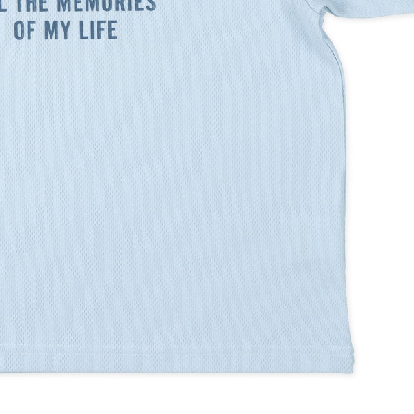 ハニカムメッシュ半袖ルームウェア（ロゴ・サックスブルー）