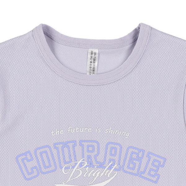 ハニカムメッシュ半袖ルームウェア（ロゴ・パープル）