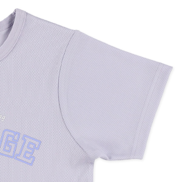 ハニカムメッシュ半袖ルームウェア（ロゴ・パープル）