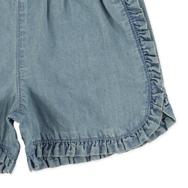 デニムフリルショートパンツ