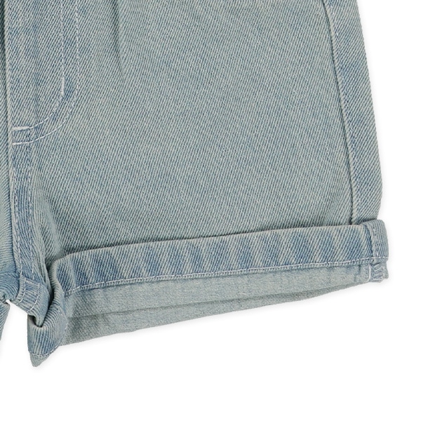 デニム裾ロールアップショートパンツ