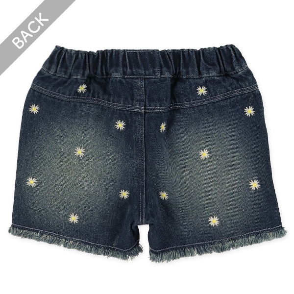 デニム刺繍ハーフパンツ