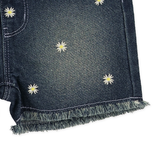 デニム刺繍ハーフパンツ