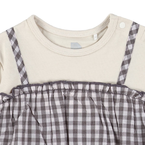 チェック切り替えロンパース