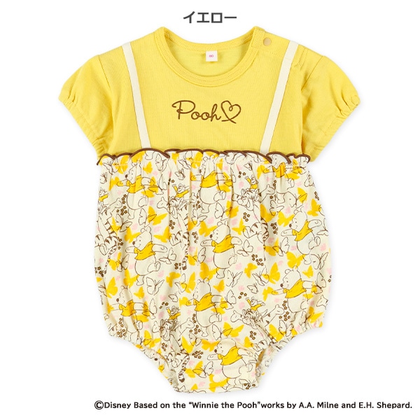 天竺半袖ロンパース（くまのプーさん）