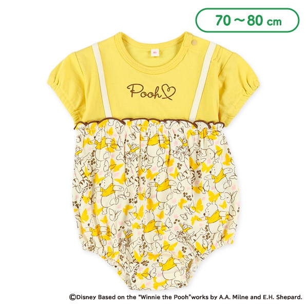 天竺半袖ロンパース（くまのプーさん）