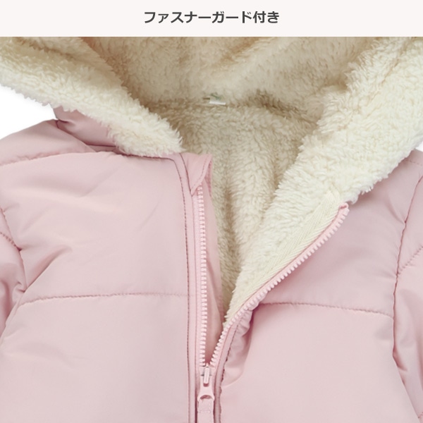 裏ボアフリース中わたリボン付きジャンプスーツ