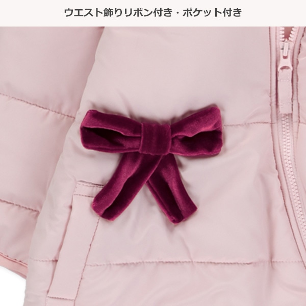 裏ボアフリース中わたリボン付きジャンプスーツ