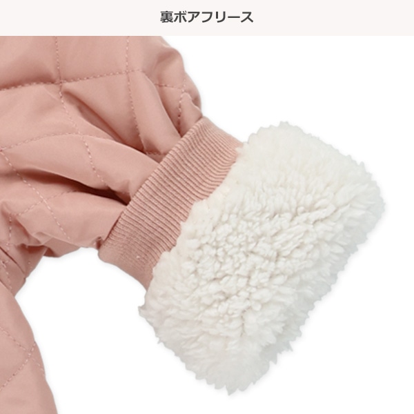 キルティング耳付きフードくま・うさぎジャンプスーツ