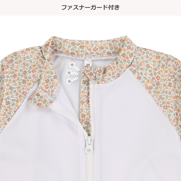 ポリエステルスムース小花ラッシュガード