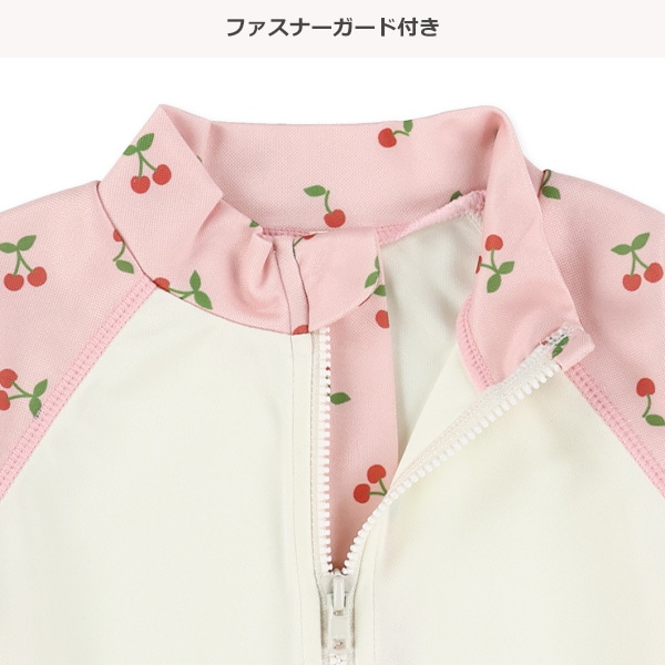 鹿の子チェリー柄ラッシュガード