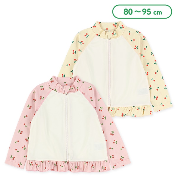 鹿の子チェリー柄ラッシュガード