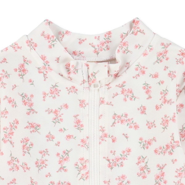 花柄裾フリルラッシュガード