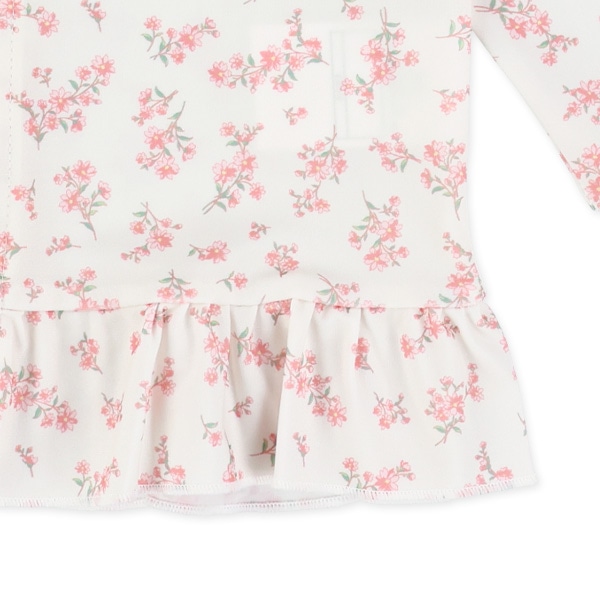 花柄裾フリルラッシュガード