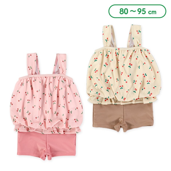 チェリー柄ワンピース水着