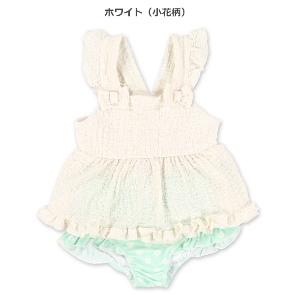 小花・チェック柄異素材セパレート水着