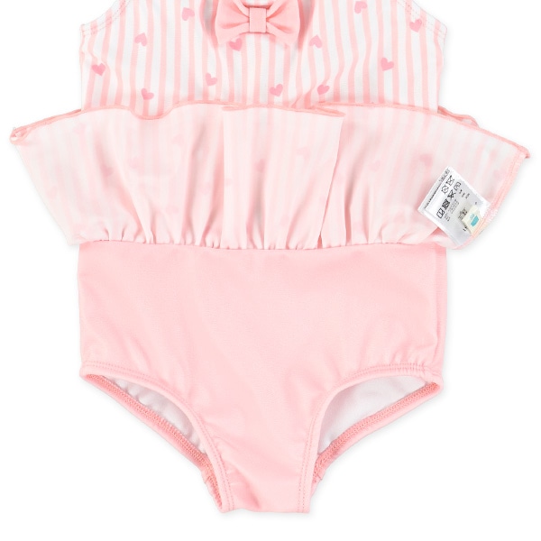 ハート総柄肩フリルワンピース水着