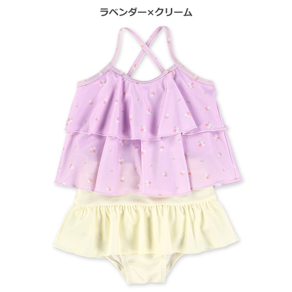 ストレッチ小花柄セパレート水着