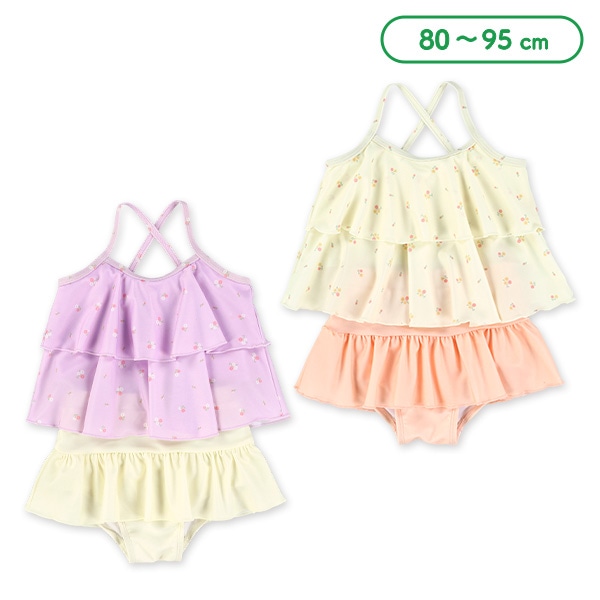 ストレッチ小花柄セパレート水着
