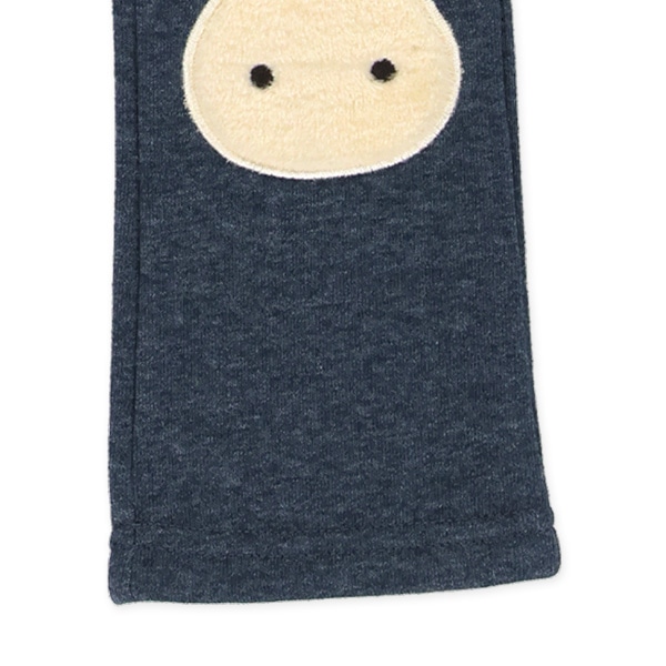 裏起毛膝うさぎアップリケパンツ