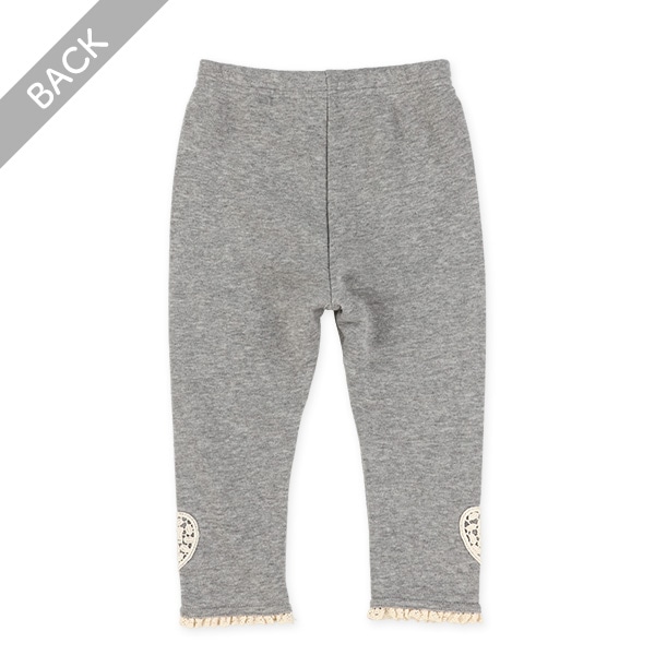 裏起毛裾レースモチーフパンツ