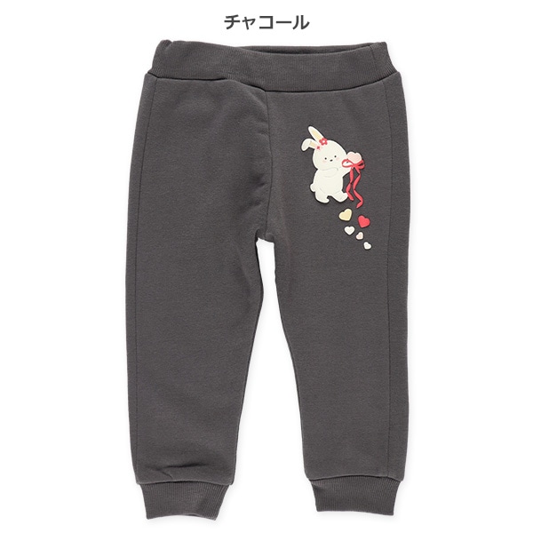うさぎ発泡プリントポケット付きロングパンツ