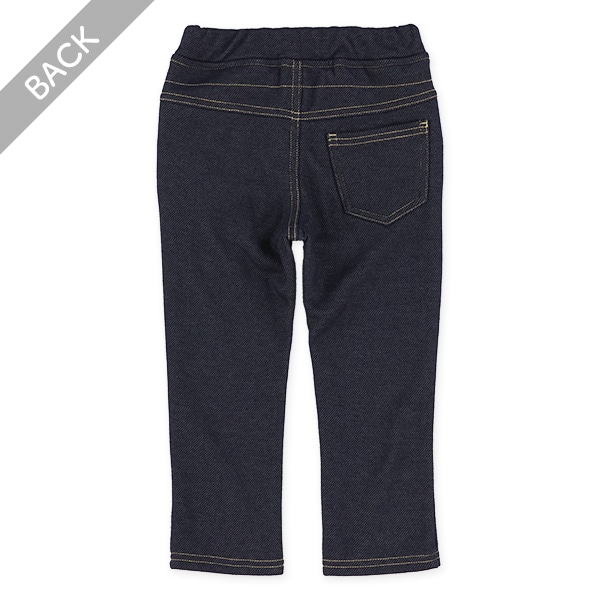 裏ベロアニットデニムダブルウエストパンツ