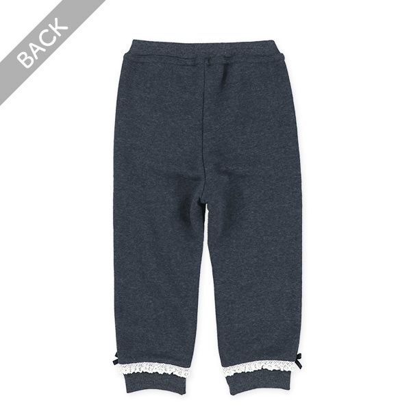 裏起毛デニム風花モチーフパンツ