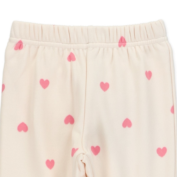 裏起毛ハート柄のびのびパンツ