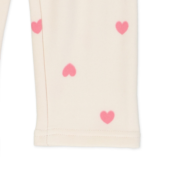 裏起毛ハート柄のびのびパンツ