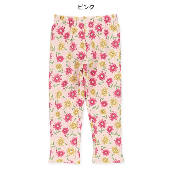 裏起毛花柄のびのびパンツ