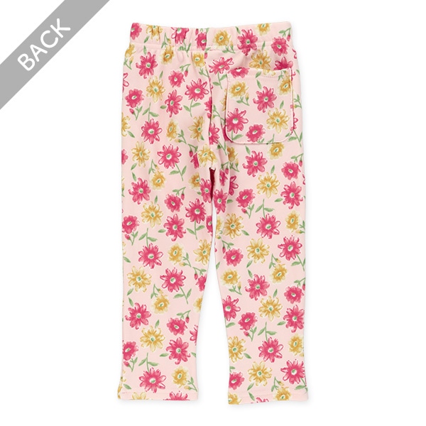 裏起毛花柄のびのびパンツ