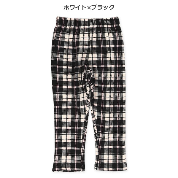 裏起毛チェック柄のびのびパンツ